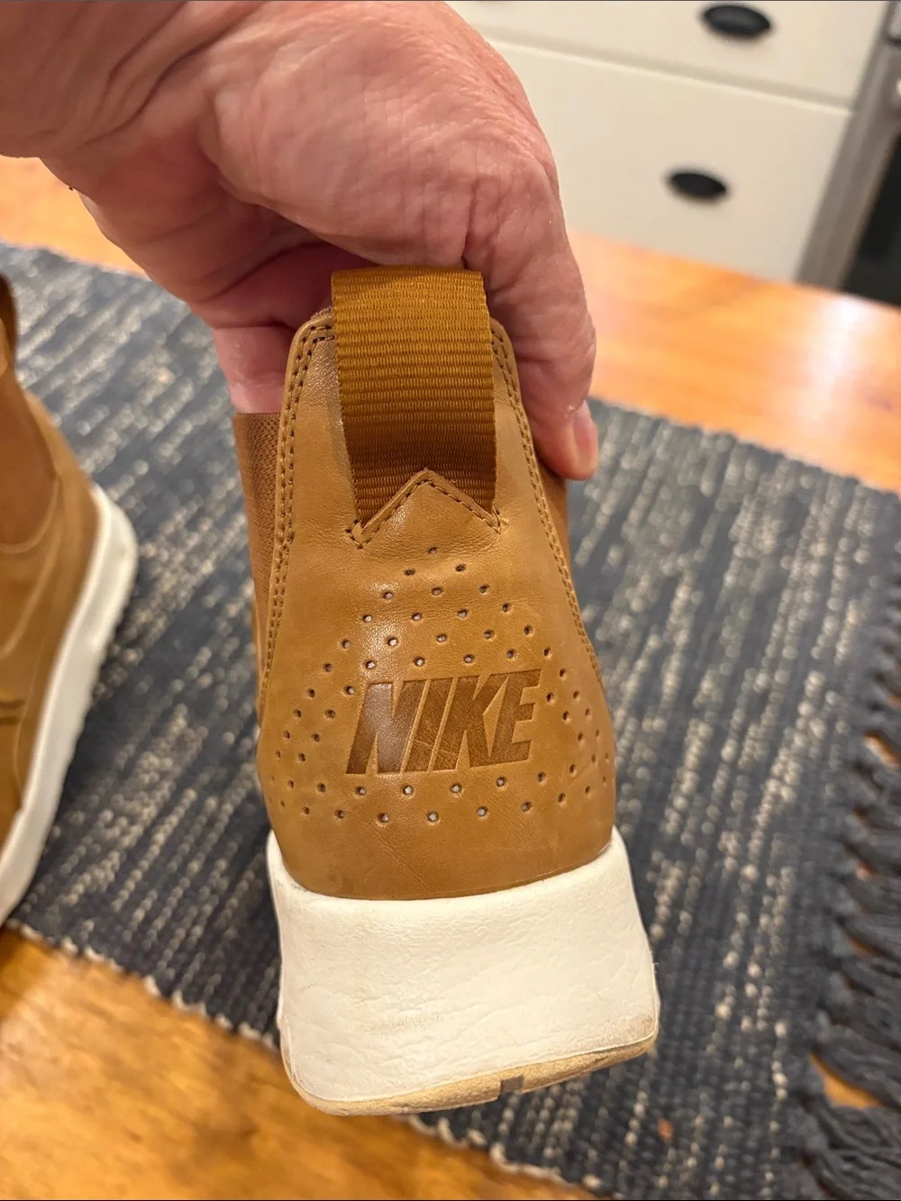 Nike Women’s Tan Leather Chukka Boots with White Sole